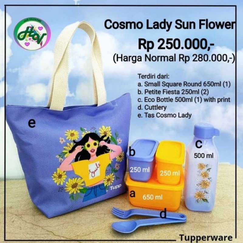 Jual Tupperware Cosmo Lady Sunflower Kotak Bekal Makan Seller PhodhoMoro Kapuk, Kota Jakarta Barat | Blibli