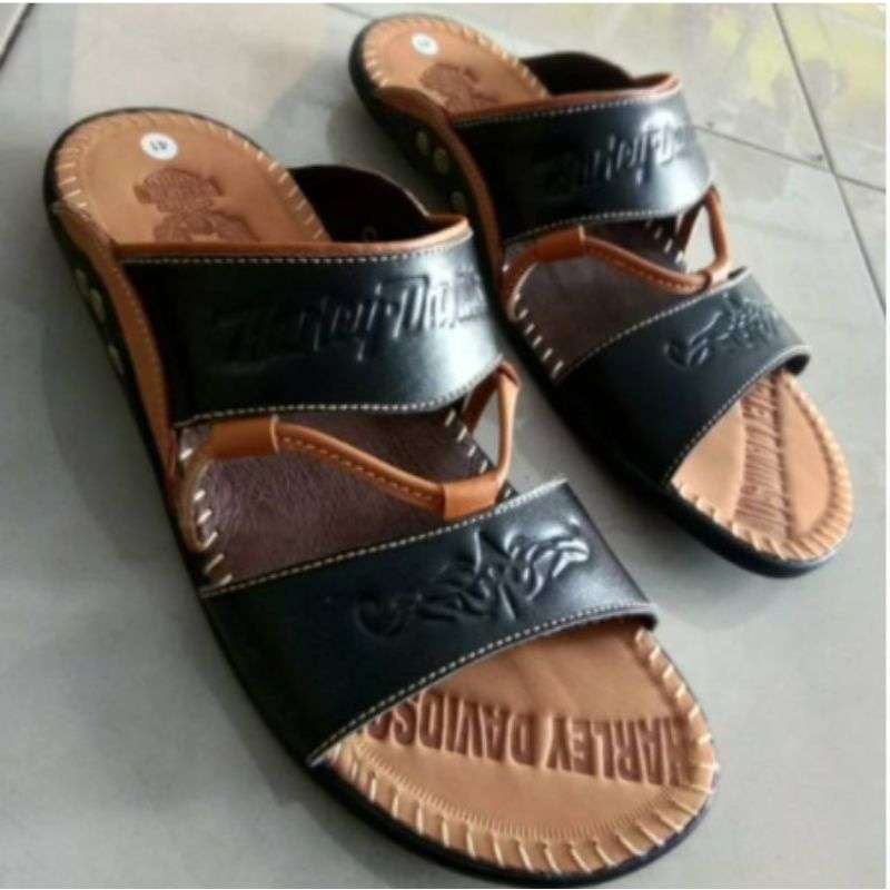 Jual Sandal Kulit Pria Harley Davidson 39 Coklat di Seller