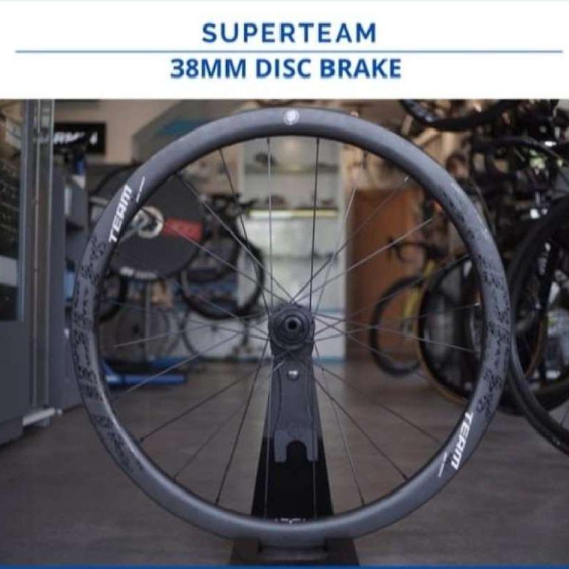Jual WHEELSET SEPEDA ROADBIKE SUPERTEAM 38MM DISCBRAKE di Seller