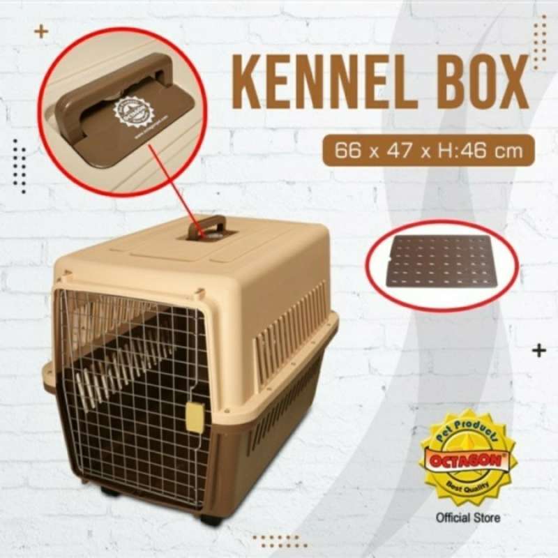 Kennel Box/Pet Cargo Octagon 66cmx47cmx46cm Pet Carrier/Tas Hewan/Bag  TANPA RODA