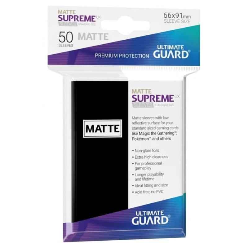 80 BLACK MATTE Ultimate Guard SUPREME UX STANDARD Size Card Sleeves