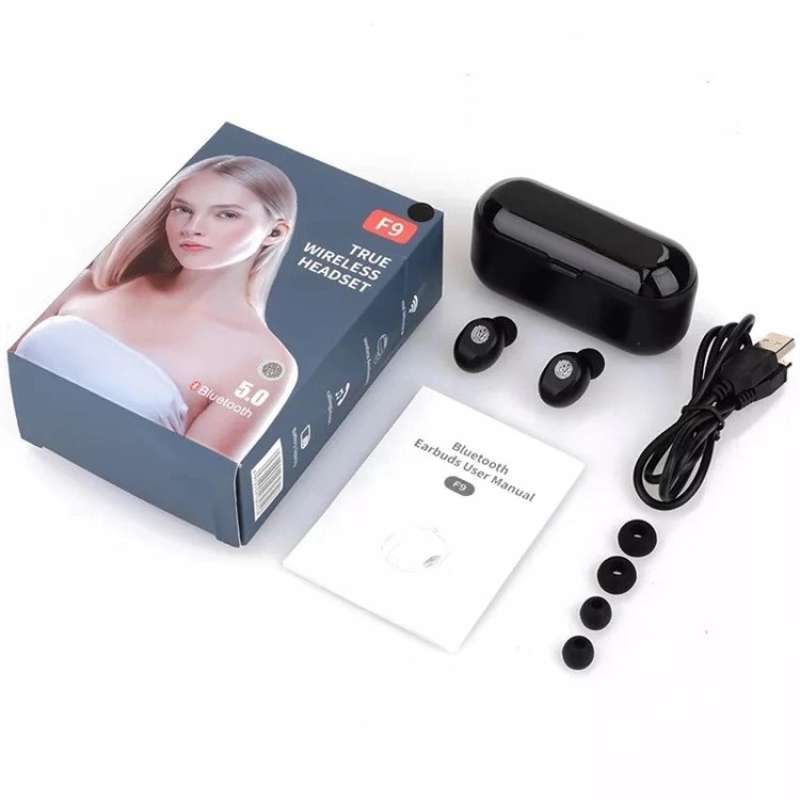Promo Headset Tws-f9 Earphone Bluetooth Hifi Earphone Wireless