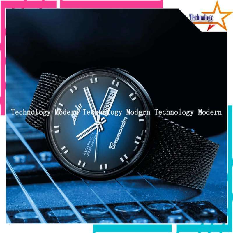 Jual Jam Tangan MIDO Automatic Commander Shade Black Blue Dial
