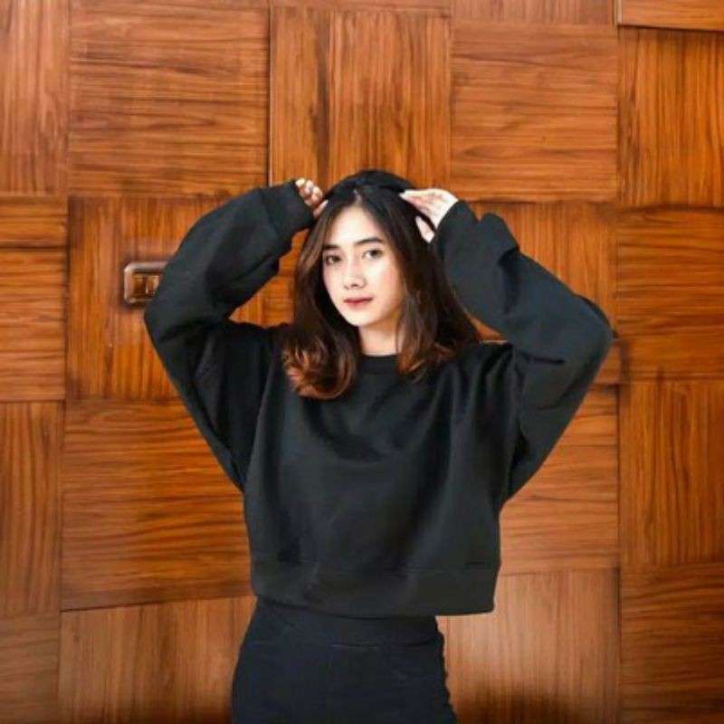 Jual LENKA SWEATER CROPPED Oversize Croope Sweater Sweater
