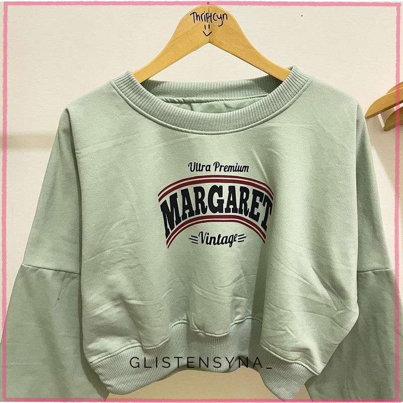 Jual sweater jaket pria wanita MARGARET VINTAGE SWEATER CROP OVERSIZE WANITA  - SWEATER CROP KEKINIAN PREMIUM di Seller GLISTENSYNA - Padamulya, Kab.  Bandung | Blibli