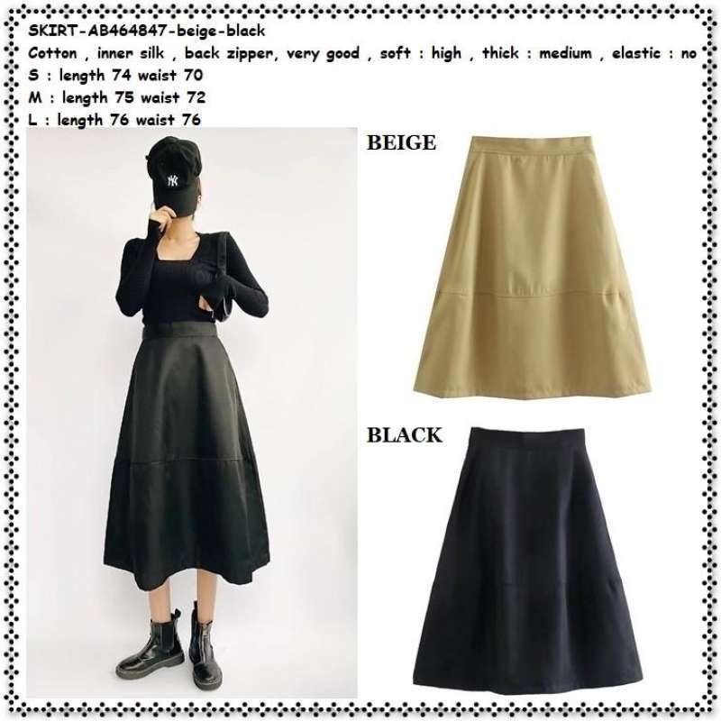 Jual Ab464847 Rok Panjang Midi Skirt Lebar Flare Wanita Korea