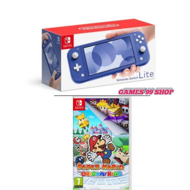 Jual Nintendo Switch Lite Blue Paper Mario Origami King di