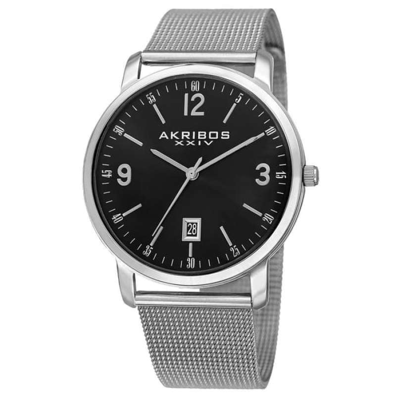 Jual AKRIBOS XXIV ORIGINAL TERBARU JAM TANGAN PRIA SILVER BLACK AK