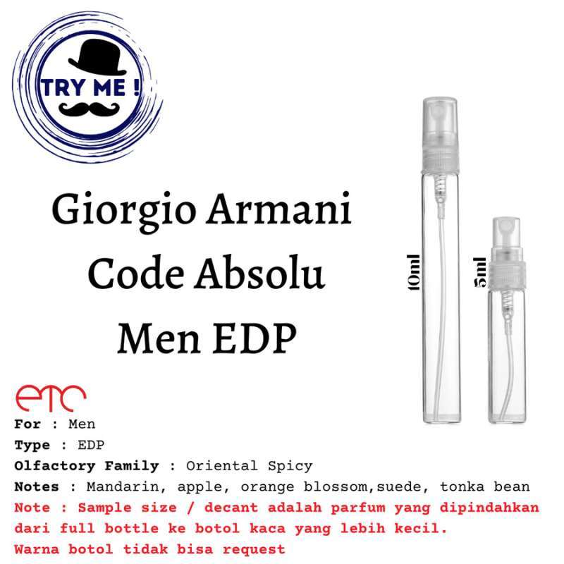 Jual Decant Original Giorgio Armani Code Absolu EDP for Men 10ml
