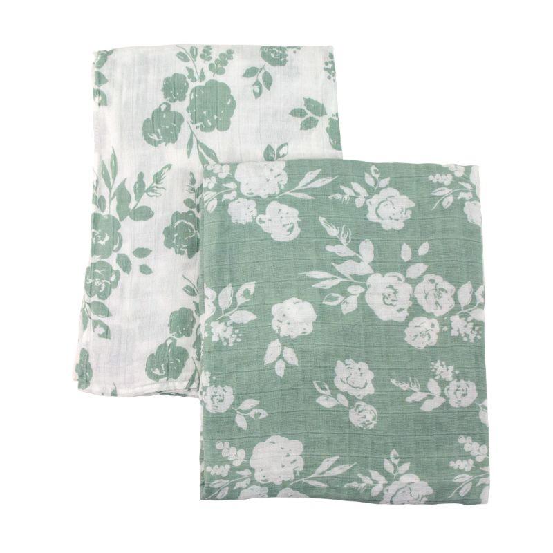 vintage floral muslin swaddle