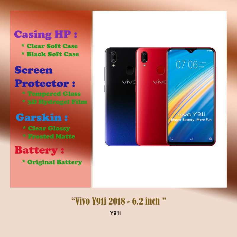 Vivo Y91i 2018 inch Case Screen Protector Battery Dll