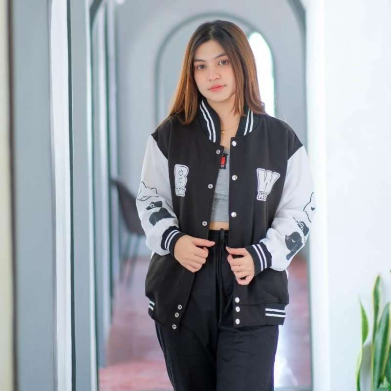 Korean baseball jacket top