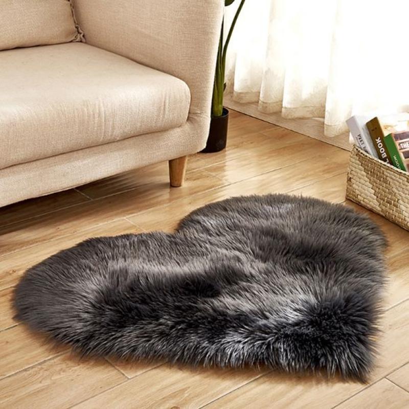 Jual Bluelans Creative Heart Shape Plush Rug Anti Slip Carpet Door
