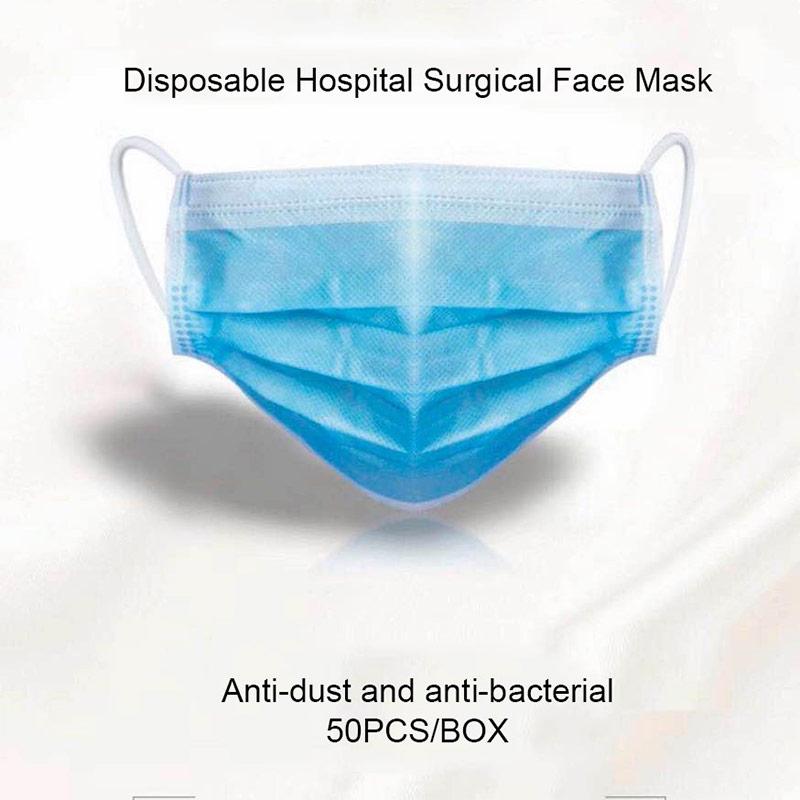 Jual Eds Covid 19 Non Woven Disposable Masks Anti Pollution 50pcs 3 Layers Color Blue White Green Random Delivery Online Agustus 2020 Blibli Com