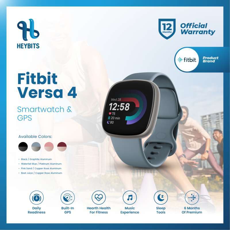 Fitbit Versa 4 Smartwatch Health and Fitness Original Garansi Resmi Jam Tangan Pintar