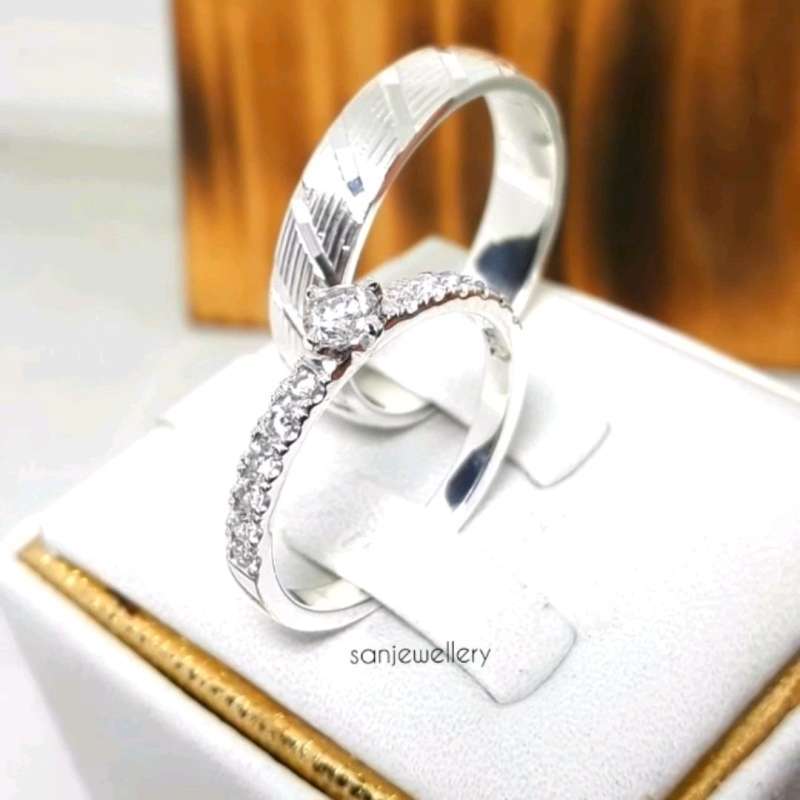 Jual Cincin Nikah Kawin Tunangan Couple Emas Putih Terbaru ...