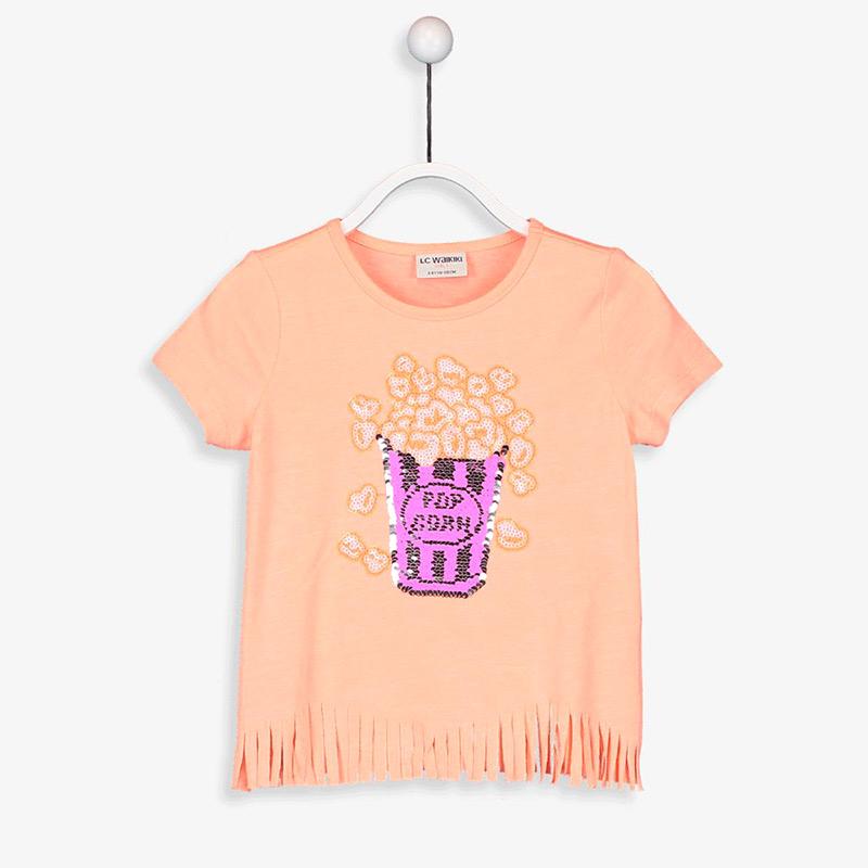 Jual Lc Waikiki Girl S Double Sided Sequin T Shirt Neon Coral 9sq055z4 Online Mei 2020 Blibli Com