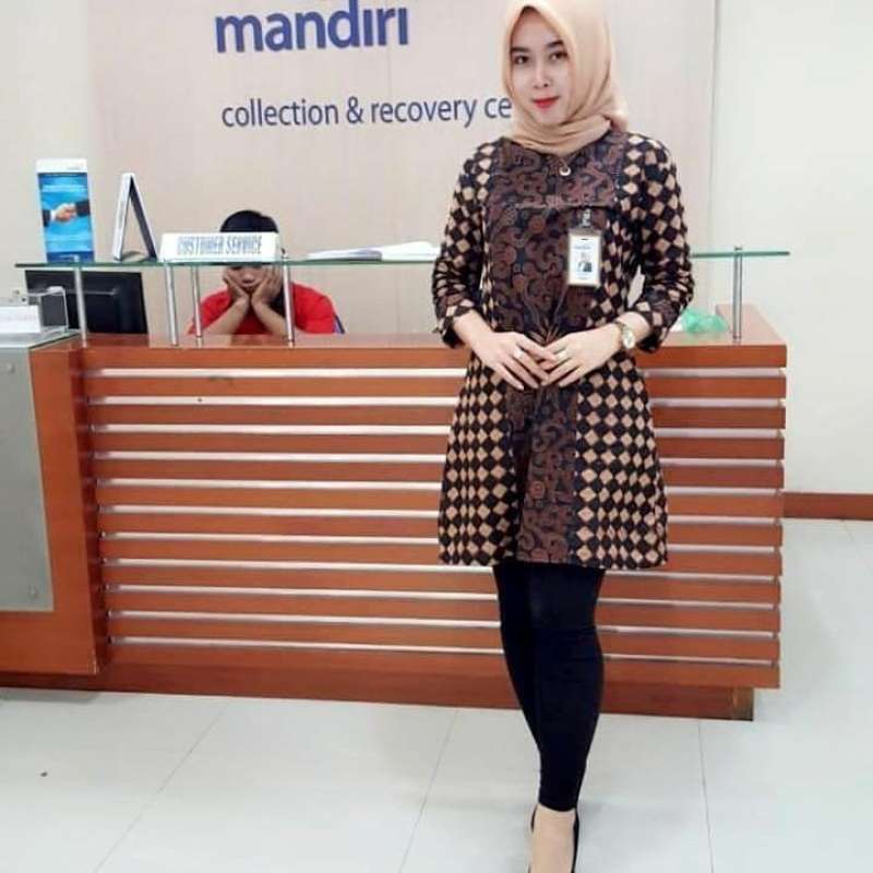 Jual TUNIK BATIK MODERN DRESS KERJA SERAGAM KANTOR di Seller Batik