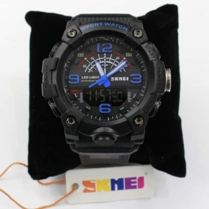 Promo SKMEI 1619 Jam Tangan Dual Time Pria Rubber Sport Casual