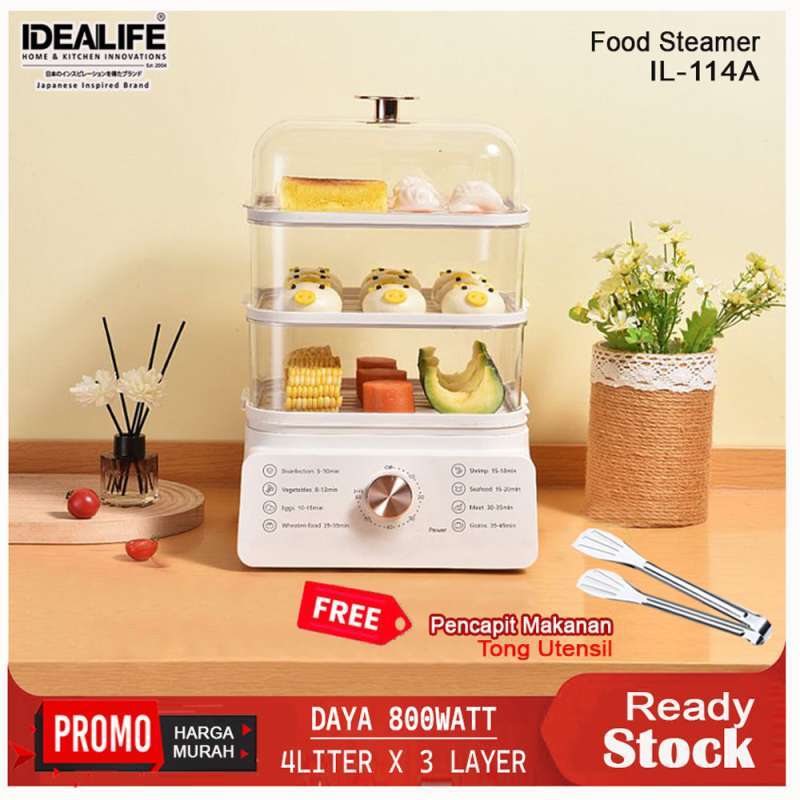 Jual Food Steamer Idealife Pengkukus Makanan Il–114a (3 Layer