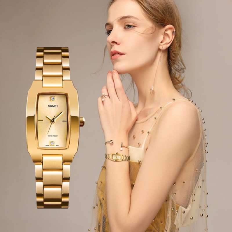 Jam Tangan Wanita Analog SKMEI 1400 GOLD Water Resistant 30m