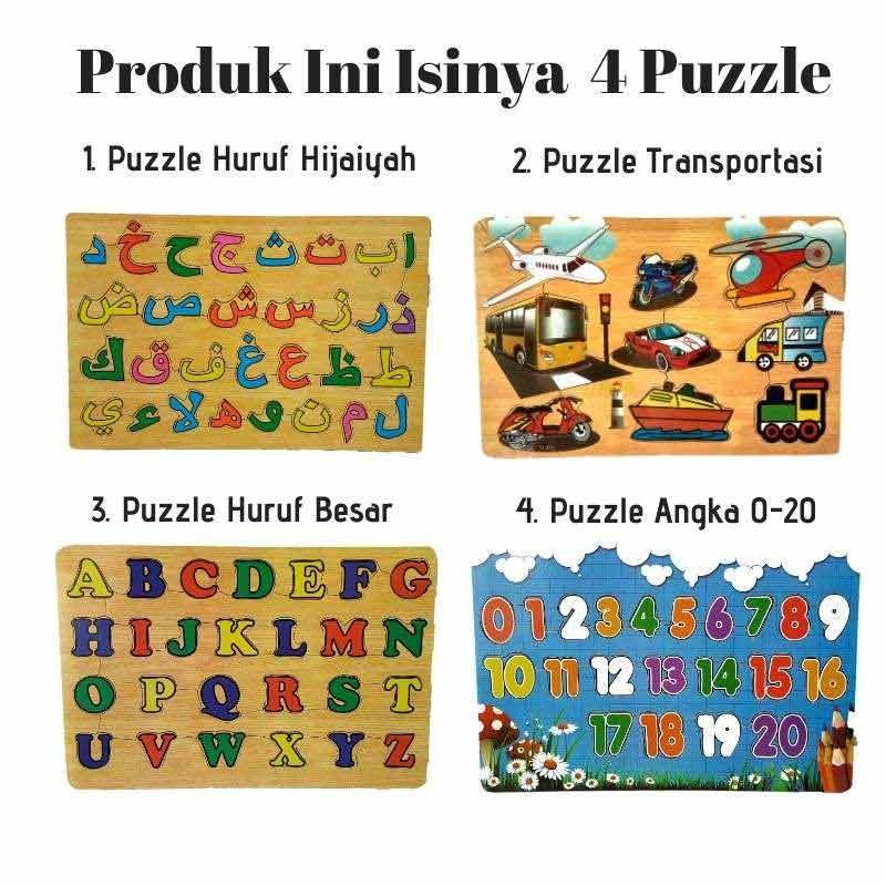 Jual Mainan Kayu Pintar Transportasi Huruf Hijaiyah Huruf Besar Dan Angka Paket Mainan Puzzle Anak 4 Pcs Online Desember 2020 Blibli