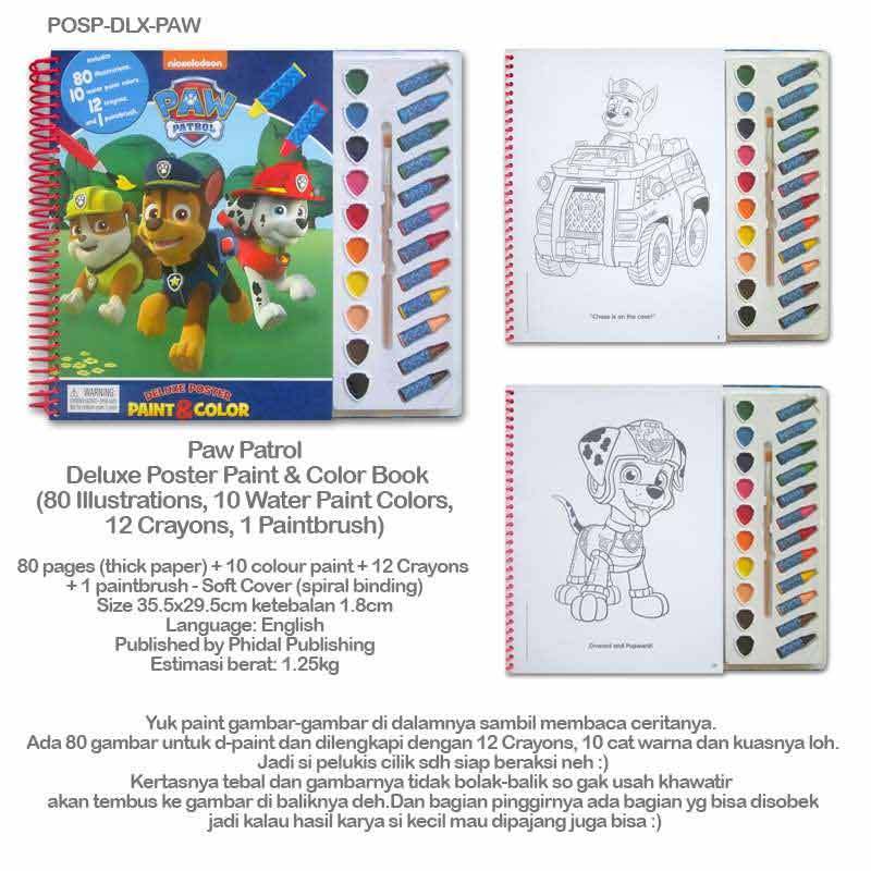 Jual Phidal Publishing Paw Patrol Deluxe Poster Paint Color Book 80 Illustrations 10 Water Paint Colors 12 Crayons 1 Paintbrush Online Desember 2020 Blibli