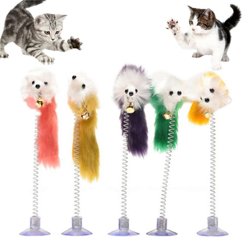 Jual Bluelans Funny Pet Cat Kitten Sucker Spring Feather Mouse Shape Playing Interactive Toy Online November 2020 Blibli