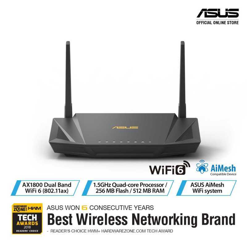 Jual Asus Rt Ax56u Ax1800 Dual Band Wifi 6 Router With Aimesh For Mesh Wifi Online Desember 2020 Blibli