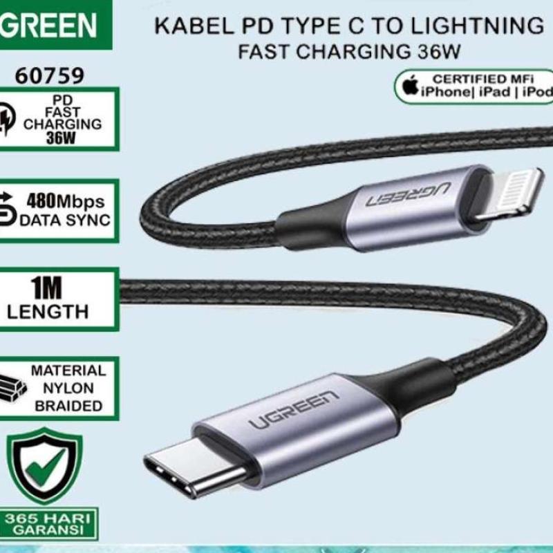 Jual Ugreen Mfi Kabel Lightning iPhone 11 12 Pro Charger iPad Pro