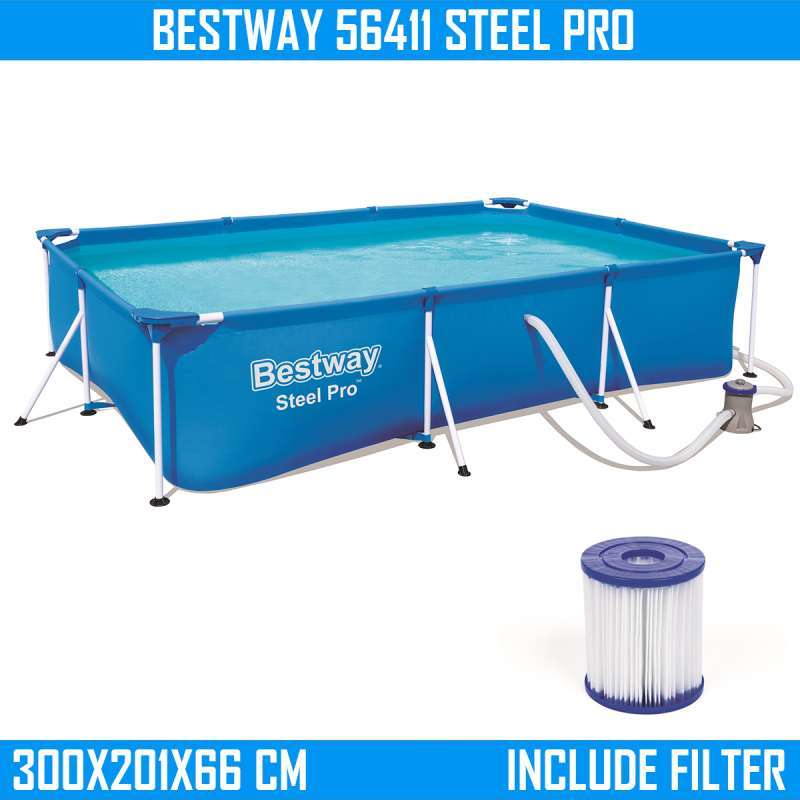 Jual Bestway 56411 Kolam Renang Frame Steel Pro With Filter Online Oktober 2020 Blibli Com