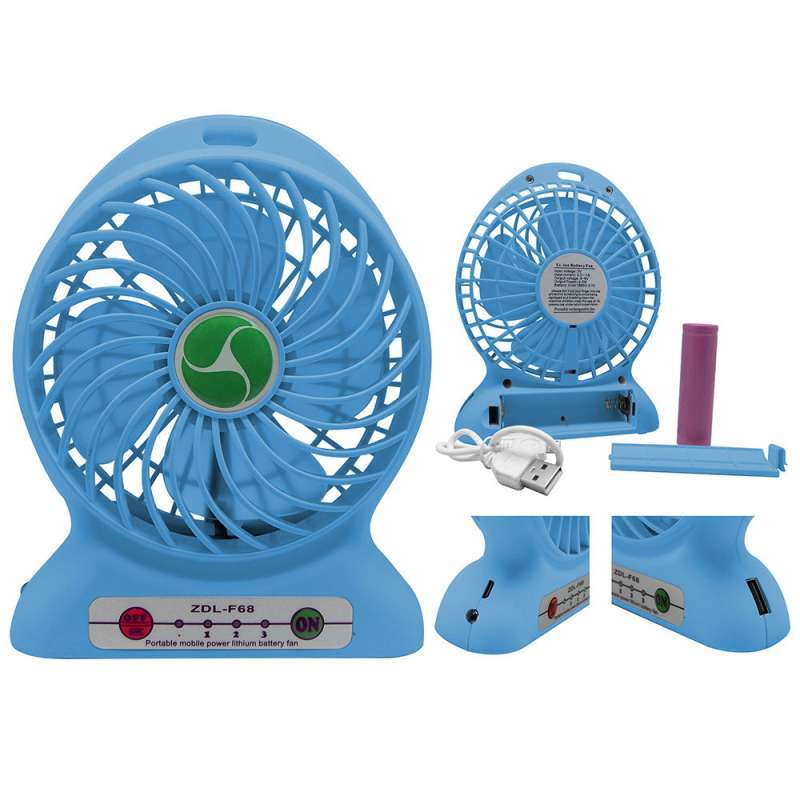 Power Bank Kipas Angin Mini Portable / Mini Fan USB Portable - Biru