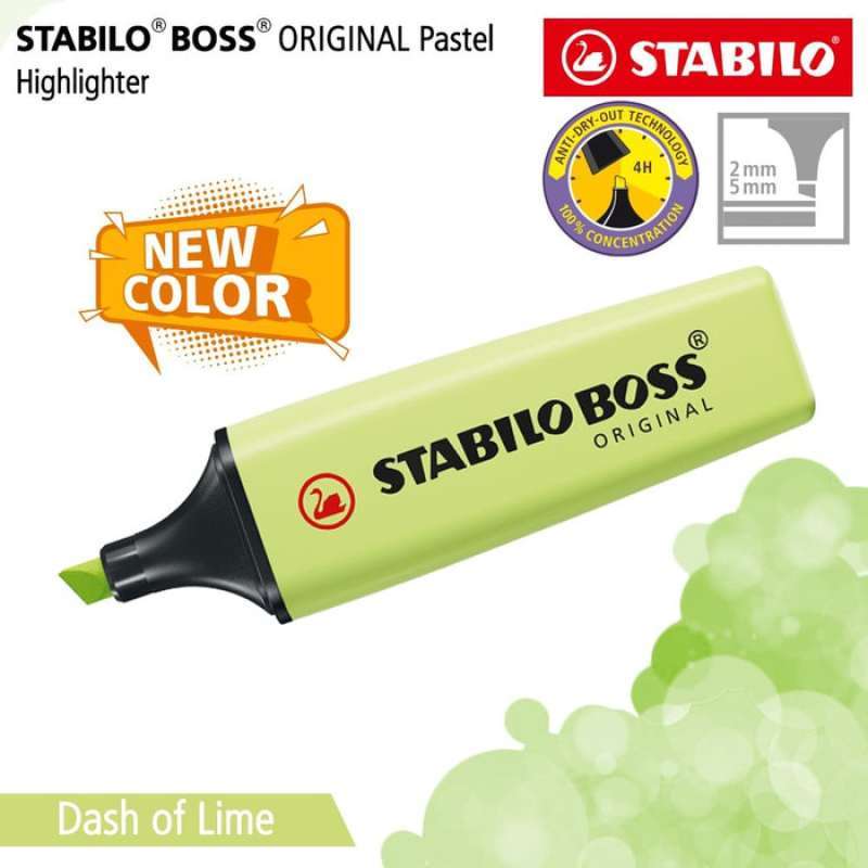 STABILO BOSS PASTEL Dash of Lime Highlighter Warna Kuning Lemon