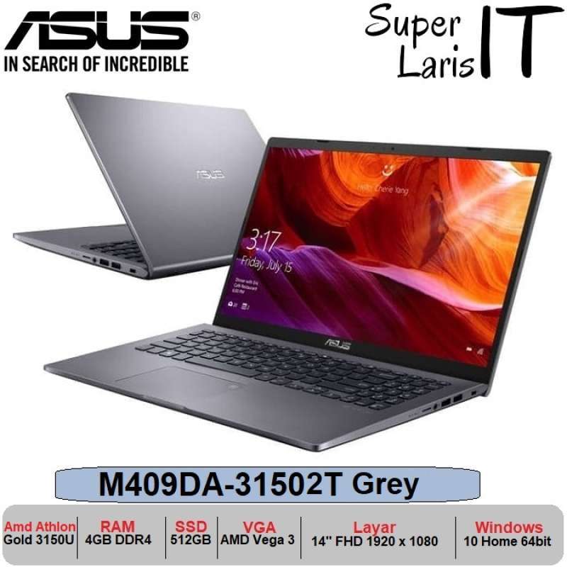 Jual Laptop Asus M409da Amd Athlon Gold 3150u 4gb 512gb Vega3 14inch Resmi Online Desember 2020 Blibli