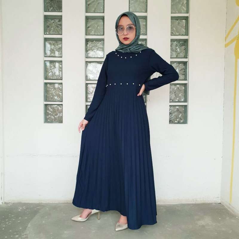 Jual Jo Nic Nirina Gamis Plisket Mutiara Allsize Fit Up To L Besar Xl Dress Wanita Hijab Style Online Januari 2021 Blibli