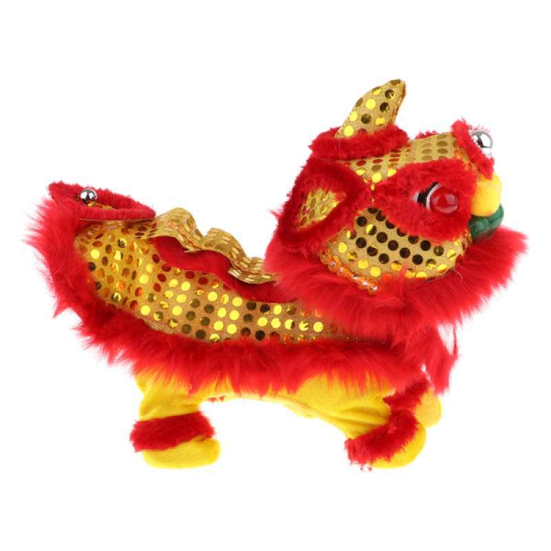 Jual Chinese Electric Plush Walking Sound Lion Doll Home Decor Children Toy Red Murah September 2020 Blibli Com