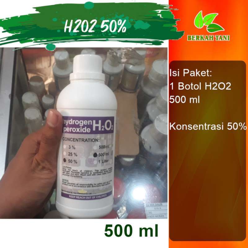 Jual Hidrogen Peroksida H2o2 Hydrogen Peroxide 50 500 Ml Any Chemical Online September 2020 Blibli Com