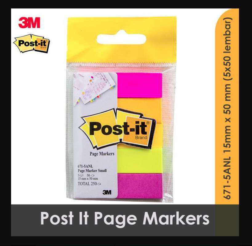 Jual Post It 3m Page Maker Stick Note 2x3 671 5anl Online Oktober 2020 Blibli Com
