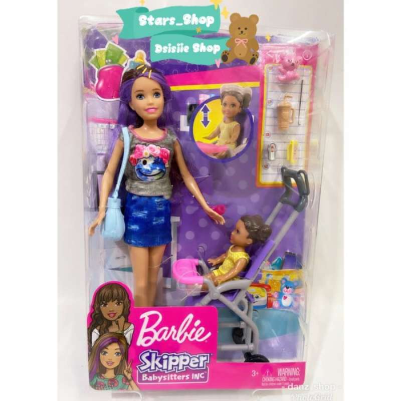 Barbie babysitter stroller set hot sale