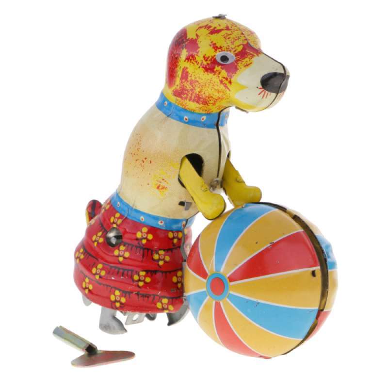 Jual Classic Wind Up Toys Cute Dog Push Ball Clockwork Tin Toy For Adult Novelty Online Desember 2020 Blibli