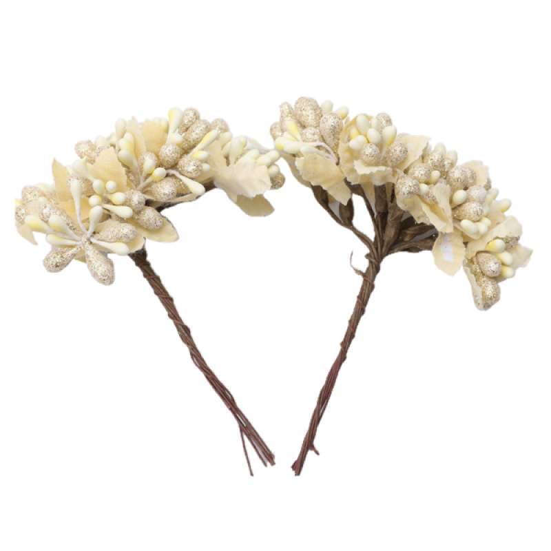 Jual 2pcs Glitter Berry Flower Bouquets For Christmas Wreath Flower Arrangement Online Oktober 2020 Blibli Com