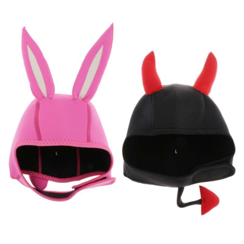 Pack of 2 Neoprene 3mm Scuba Wetsuit Hood Devil+Rabbit Premium Vented 