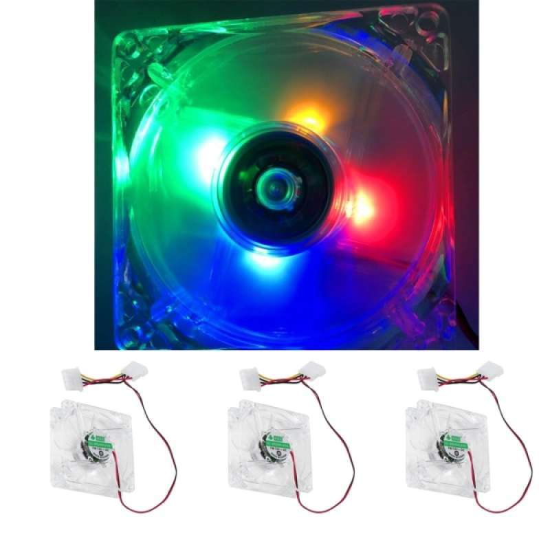 Jual 3pcs Computer Fan Led 80mm Silent Pc Computer Case Cooler Fan Multicolor Online September 2020 Blibli Com