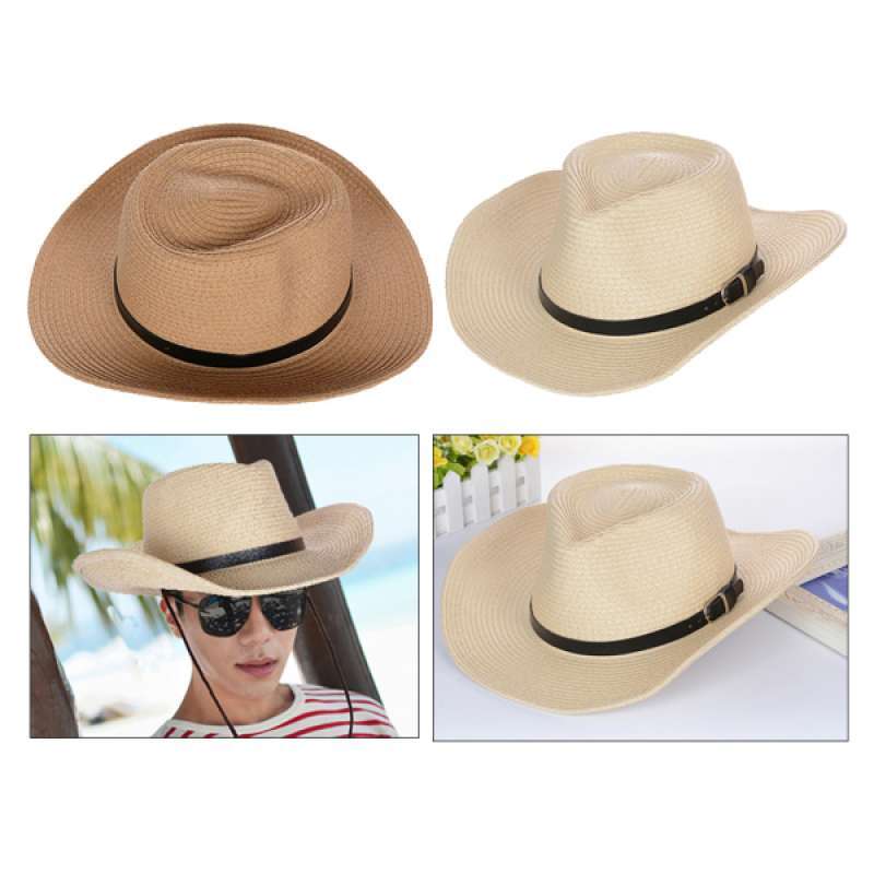 Promo 2x Foldable Summer Straw Hat 