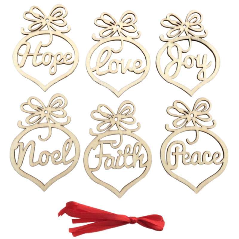 Jual 6pcs Wooden Ornament Xmas Tree Hanging Tags Pendant Decor Christmas Decor Online September 2020 Blibli Com