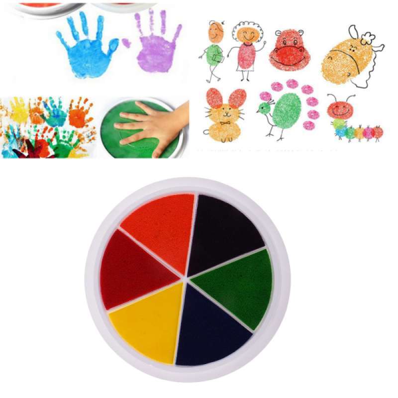 Jual 6 Colors Large 15cm Ink Pad Stamps For Children Party Finger Painting Toys Online Desember 2020 Blibli