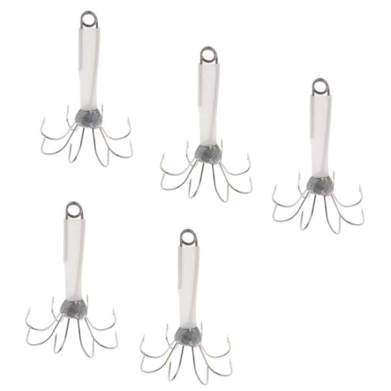Jual 5x Fluorescent Squid Lure Hooks Fishing Lures Artificial Bait