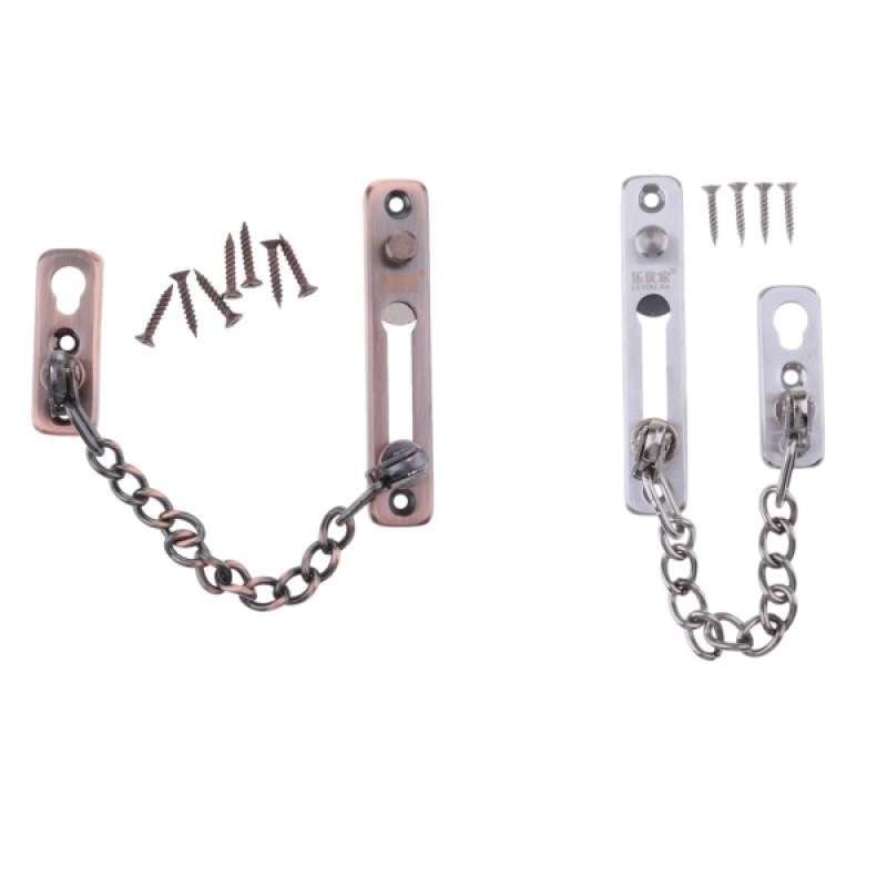 door security chain guard latch lock solid steel construction for home 2pcs