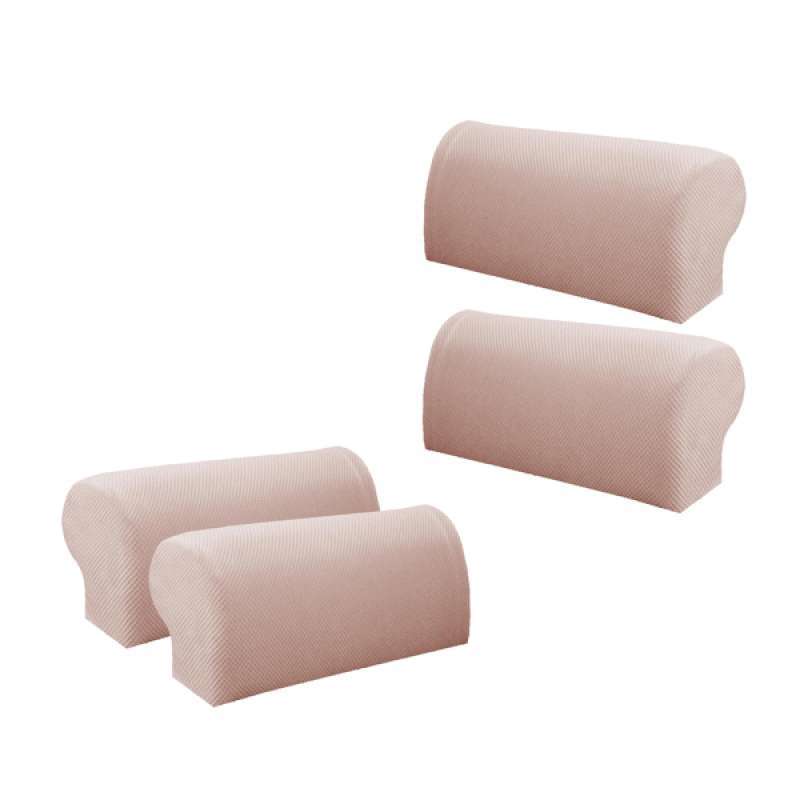Flannel-checked Sofa Armrest Covers Furniture Couch Arm Slipcover Beige 2-in-1 