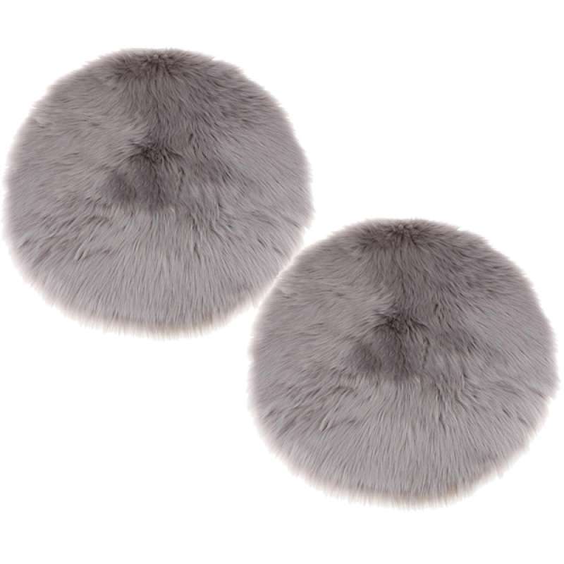 Jual 2 Pcs Round Shaggy Rugs Soft Living Room Bedroom Fluffy Rug Mat Gray Online November 2020 Blibli Com